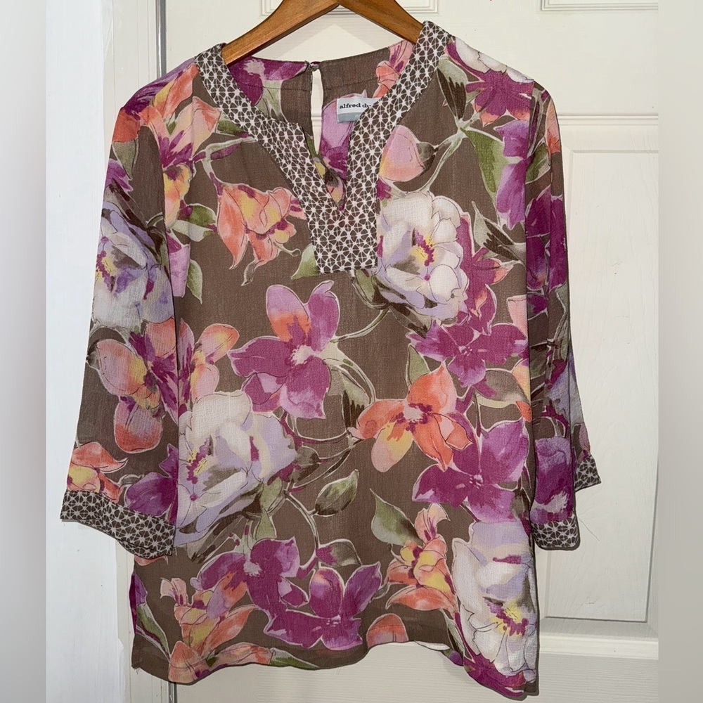 Alfred Dunner Multicolor Floral Blouse